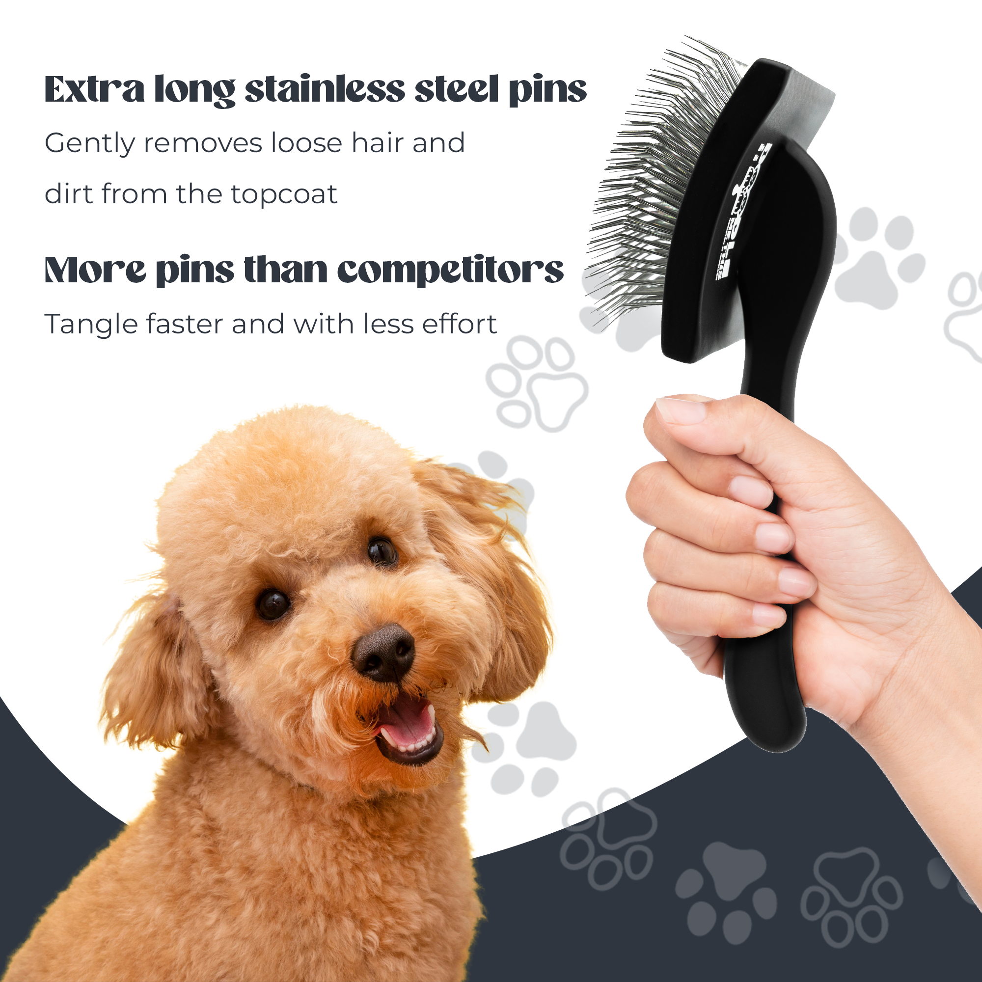 Doodle Me This Kingston and Hamilton Slicker Brush – Grooming Tool for Goldendoodles, Poodles, & Doodle Breeds | Tangle-Free & Gentle Care